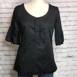 Old navy black top sz small buttons & ruffles NWT